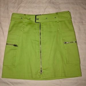 Cache Lime Green Cargo Mini Skirt Size 2